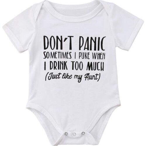 Cute Cotton Bodysuits Short Sleeve Newborn Baby Boy Girl Bodysuit Playsuit Letters Clothes Outfit 0-18M