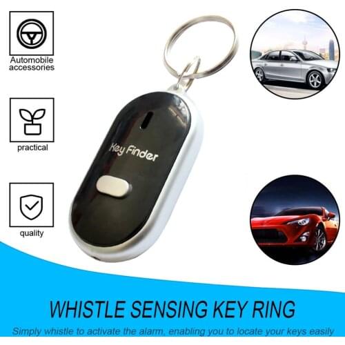 Mini Whistle Anti Lost KeyFinder Alarm Wallet Pet Tracker Smart Flashing Beeping Remote Locator Keychain Tracer Key Finder + LED