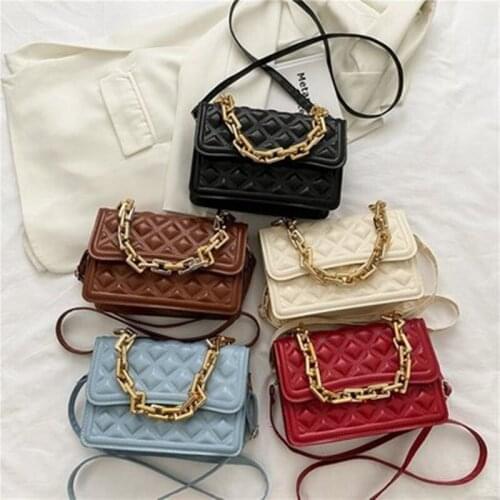 Fashion Exquisite Shopping Bag Retro Casual Women Totes Shoulder Bags Female Leather Solid Color Chain Handbag for Women 2021