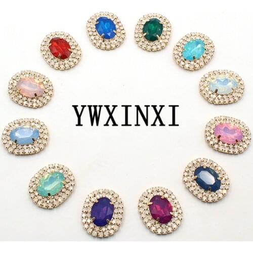 YWXINXI 10Pcs new metal rhinestone resin accessories, DIY handmade clothing romantic wedding decoration crafts