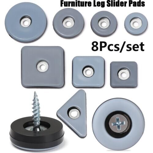 8pcs Anti-abrasion Floor Mat with Screws Thickening Slider Pad Easy Move Heavy Furniture Table Bases Protector Legs hardware
