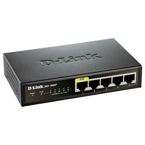Desktop Switch D-Link DES-1005P 4 x RJ45 1 x PoE