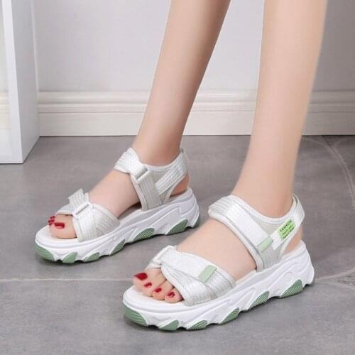 2021 Summer New Sandals Womens Thick-soled Velcro Student Platform Sandals Women Shoe Sandalias De Las Mujeres Chaussure Femme