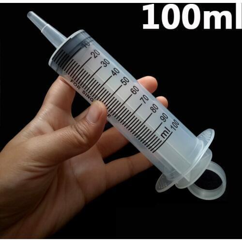 1x Disposable Plastic 100ml Measuring Syringe Nutrient Sterile Health