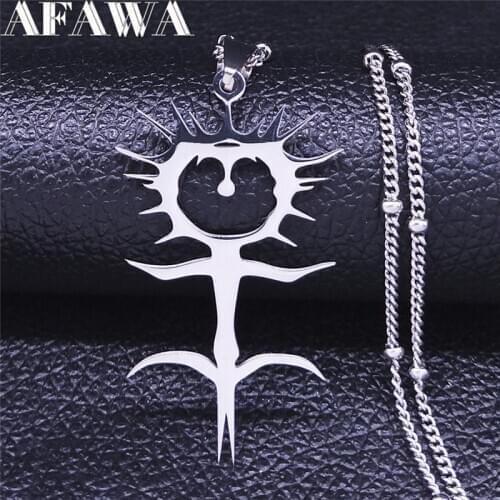 Fashion Ghostemane Stainless Steel Charm Necklaces for Women Silver Color Chain Necklaces Jewelry colgantes mujer N4413S03