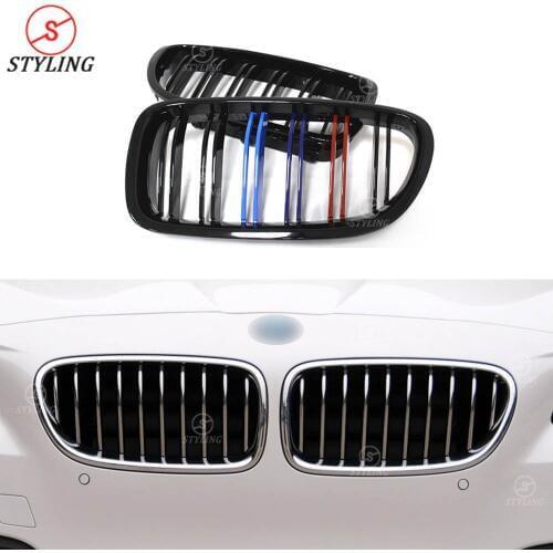 F10 ABS Front Bumper Grille For BMW F10 M5 Front Grille Dual Slat Plastic Gloss Black 3 color 2010 2011 2012 2013 2014 2015 2016