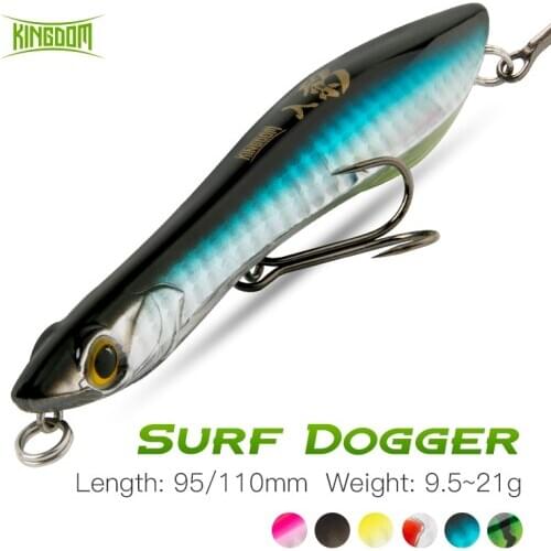 Kingdom Popper & Pencil Fishing Lure 95mm 110mm Floating & Sinking Snakehead Walking Dog Action Hard Bait For Bass Trout Fishing