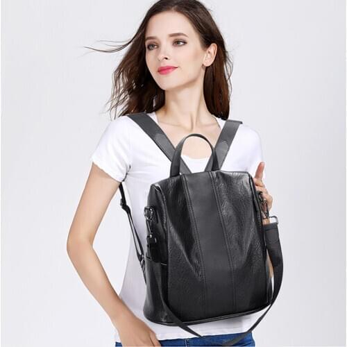 Women PU Leather Backpack Soft Leather Small Capacity Travel Bag Anti Theft Backpacks Woman Teenage Fashion Leisure Backpack