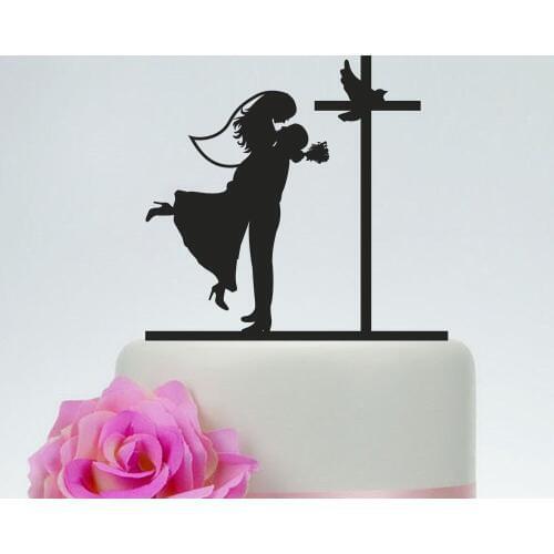 Wedding Cake Topper,Couple Silhouette Cake Topper,Color Acrylic Unique Cake Topper,Bride and Groom Wedding Decoration Supplies