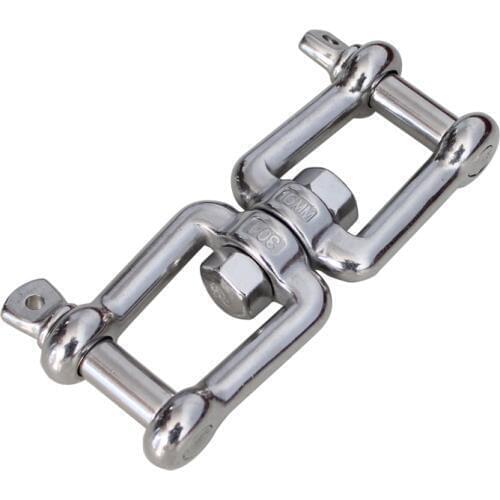 Heavy Duty Big Stainless Double Jaw Swivel Marine 304 Jaw to Jaw Swivel Anchor Chain Connector Shackle 1pc 16mm
