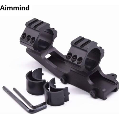 Tactical HeavyDuty Dual Ring 25.4mm 1inch / 30mm Quick Release Cantilever Weaver Forward Reach Scope Mount QD Cam Locks
