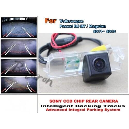 Smart Tracks Camera HD CCD Intelligent Dynamic Tragectory Rear View Camera For Volkswagen Passat B6 B7 / Magotan 2011~2015