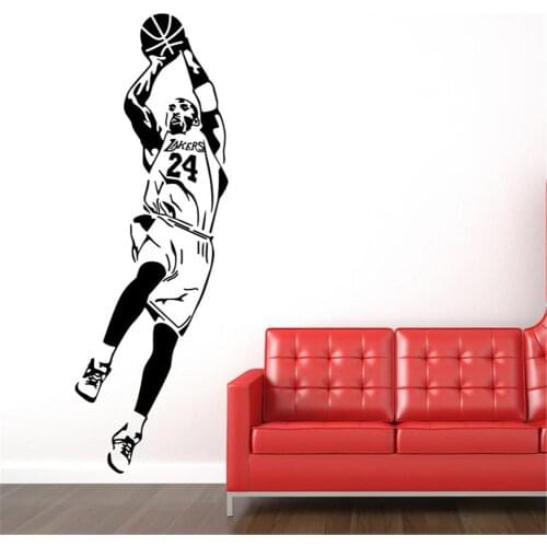 Kobe Bryant Muursticker Kobe Fadeaway Jumper Vinyl Muurstickers Kids Boys Room Diy Behang Verwijderbare Muur Raam Stickers