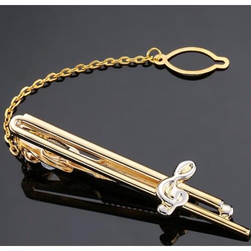 High quality gold music tie clip, new fashion jewelry, mens wedding business shirt, suit tie badge, pin gift, free shipping