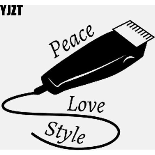 YJZT 15.4CM*13CM Lovely Electric Clippers Male Haircut Tools Vinyl Car Sticker Black /Silver C22-0015