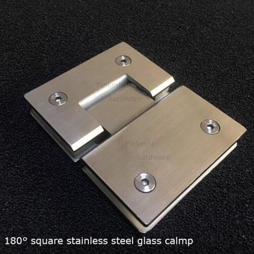 Stainless steel 304 grade bathroom toilet glass clip frameless glass shower door hinge glass folder clamp180 degrees