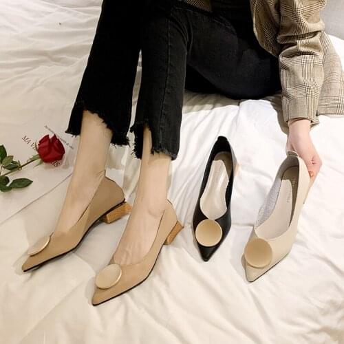 Female 2021 new spring and autumn models Korean fashion fairy style pointed shallow mouth high heels all-match