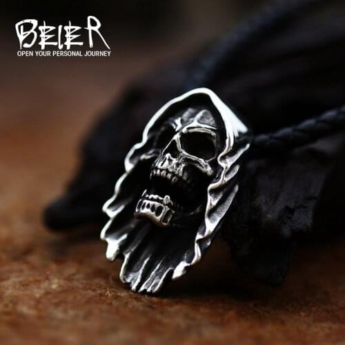 Beier 316L Stainless Steel Necklace New Arrival Super Punk Eagle Skull Biker Featured modeling Pendant Fashion Jewelry BP8-597