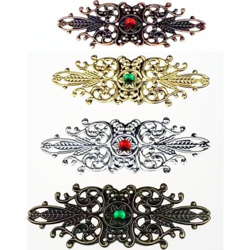 10Pcs Filigree Flower Wraps Connectors Gift Decoration DIY Embellishments Findings 8.5x3.4cm
