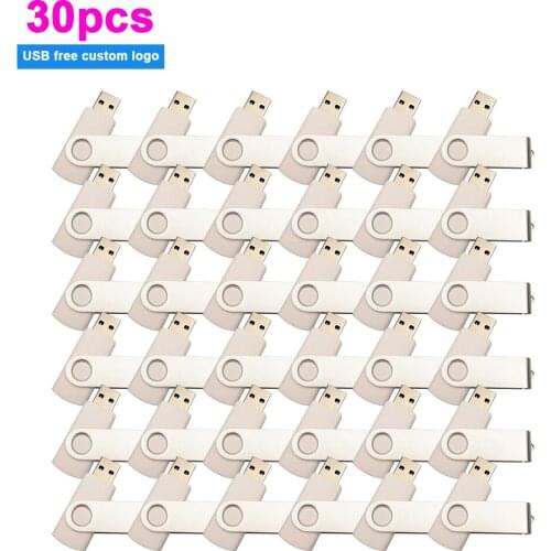 30pcs/lot Metal Mini USB Flash Drive 128GB 64GB 32GB 16GB 8GB 4GB Pendrive Cle USB flash stick Pen Drive USB Stick free logo