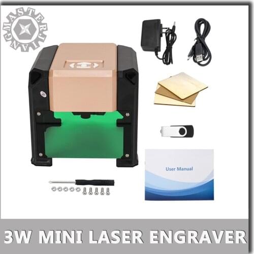 3000mW Automatic Mini Desktop High Speed Laser Engraving Machine CNC USB DIY Handicraft Engraver Wood Plastic Burning Tools