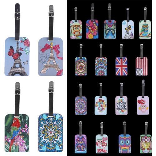 DIY Special Shape Diamond Painting Butterfly Shape Luggage Boarding Pass Travel Suitcase Checked Card Baggage Tags