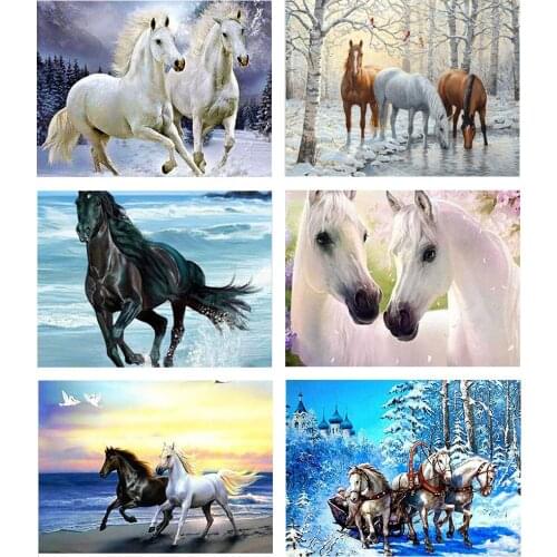 New DIY Diamond Painting Full Square Embroidery Kits 5D Mosaic Animal Art Cross Stitch Image Indoor Decoration Painting 40X30cm