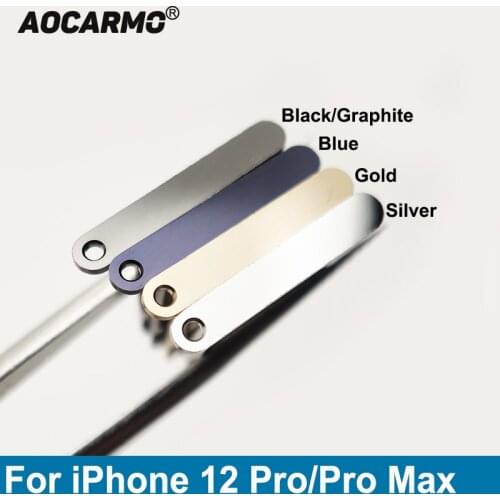 Aocarmo Sim Card For iPhone 12 Pro/Pro Max Single Dual SIM Metal Plastic Nano SIM Tray MicroSD Slot Holder