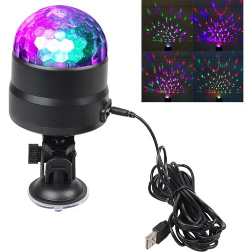 Car Dj Light USB LED Bar Stage Lighting Club Home KTV Supplies Sound Activated RGB Mini Disco Crystal Magic Ball Light