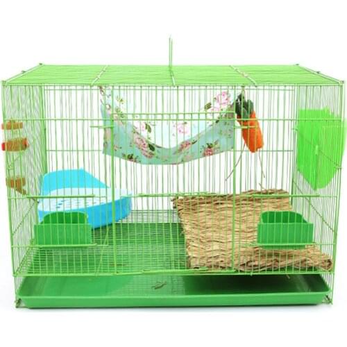 Pet Cages Large Rabbit Cages Guinea Pigs Squirrel Iron Cageses with Trays for Automatic Manure Removal Pet Supplies