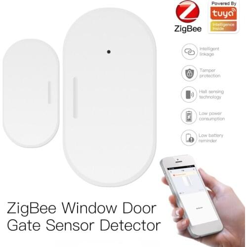 Tuya Smart Zigbee 3.0 Door Sensor Door Open / Closed Detectors Wifi Home Alarm Compatible With Alexa Google Home Smart Life APP