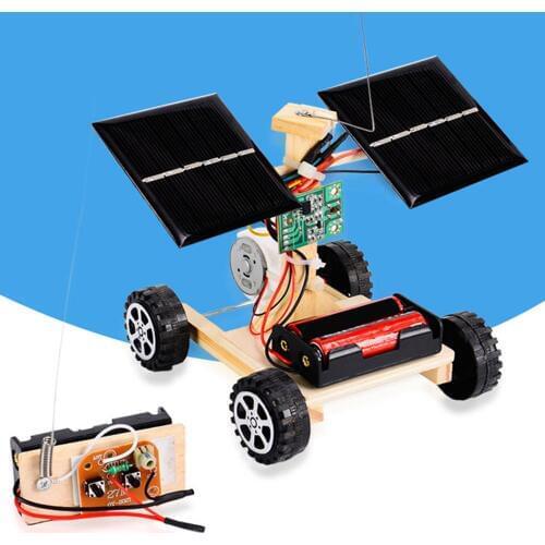 DIY Solar Remote Control Racing Car Model Science Experiment Kids Assembly Toy