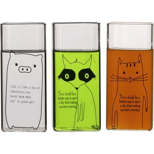 Homies Creative milk Glass Cup Beer cat dog fox mug animal cups and mugs Juice High Boron Martini beer milk cup Perfect Gift