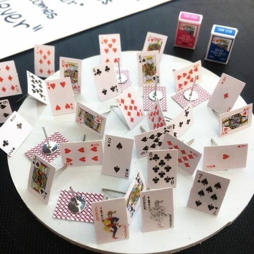 Ninght Club Cards Hip-hop Funny Small Stud Earrings Cool Playing cards cute accessories for unisex girls women random number