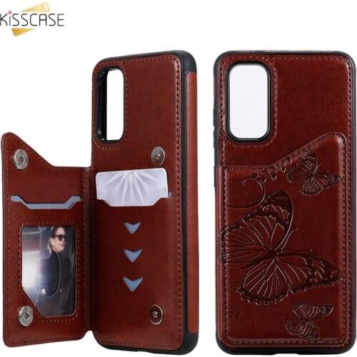 KISSCASE Butterfly Leather Flip Case For Samsung S20 Cover S10 S8 S9 S8 Plus Cover For Samsung Note10 Couqe Shockproof Fundas