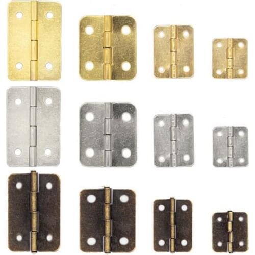 10Pcs Fillet Square Antique Cabinet Hinges Furniture Accessories Boxes Decorative Hinge Furniture Hardware Fittings For Cabinets