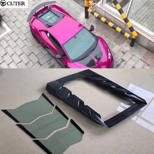 LP610 LP580 Forge Carbon Fiber FRP Transparent Rear engine hood bonnet cover For Lamborghini Huracan LP610 2015