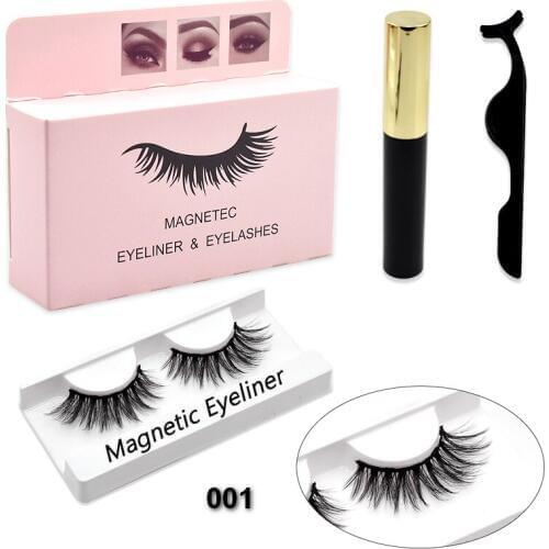 Magnet Eyelashes Magnetic Eyeliner & Magnetic False Eyelashes & Tweezer Set Waterproof Long Lasting Eyeliner False Eyelashes