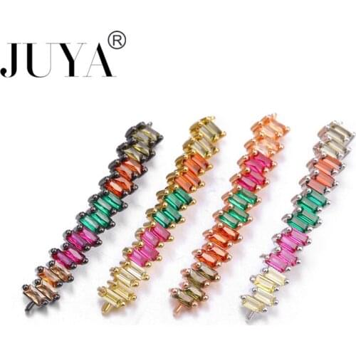 Multicolor DIY jewelry gold bracelet for women micro-inlaid CZ digital jewelry making chain bracelet adjustable women jewelry