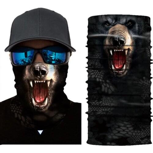 Multiway Outdoor Bandana Men Women 3D Animal Printing Climbing Hiking Cycling Skiing Fishing Windproof UV Protection Bandana V07