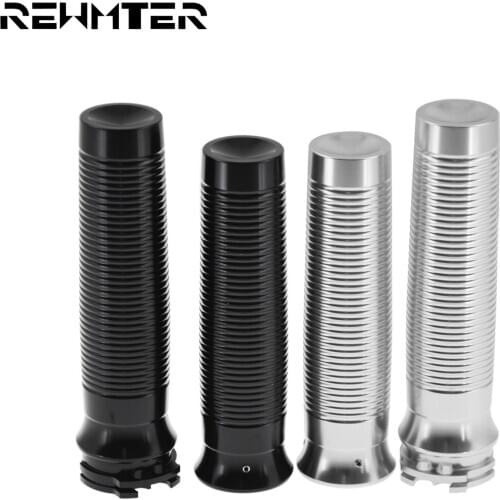 Motorcycle Black/Chrome 1" Handlebar Hand Grips Aluminum For Harley Softail Sportster XL XR Chopper Bobber Dyna VRSC Touring