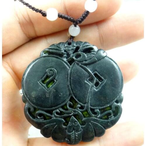 Natural stone Quartz crystal Chinese stone hand-carved statue of bat money amulet Pendant for diy Jewelry making necklace