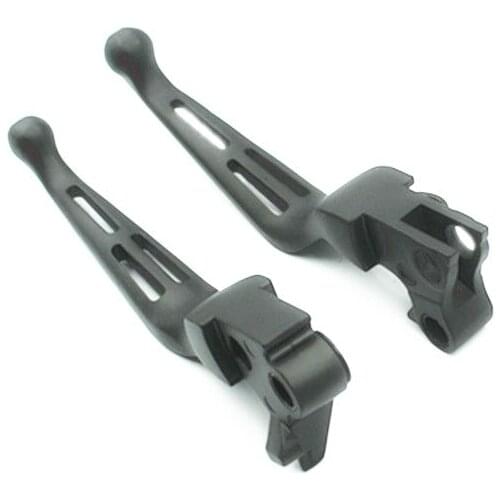 A pair Motorcycle Slotted Brake Clutch Levers Black For Touring Softail Dyna Touring 1996-2007