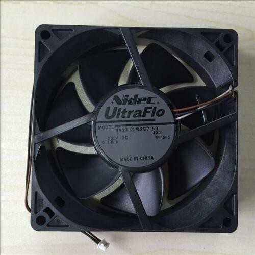 Nidec U92T12MGB7-53 J33 Server Cooling Fan DC 12V 0.18A 92x92x25mm 3-wire
