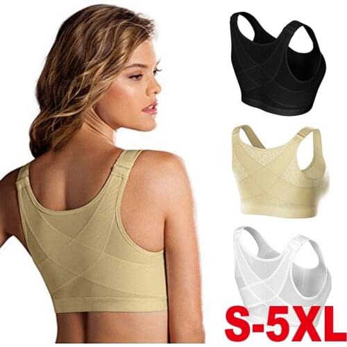 Large Size Womens Sports Bra Gathered Without Yoga Steel Ring Running Fitness Vest Front Zipper Shockproof Tank Top Underwear