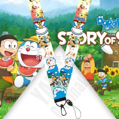 10 pcs/set Anime Doraemon phone lanyard straps Nobita Nobi Shizuka key rope keyring strap toy gift