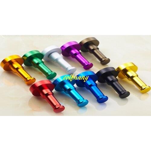 300pcs/lot Space Aluminum Door Wall Kitchen Bathroom Towel Robe DIY Color Clothes Hanger Hat Single Robe Hooks 10 Colors