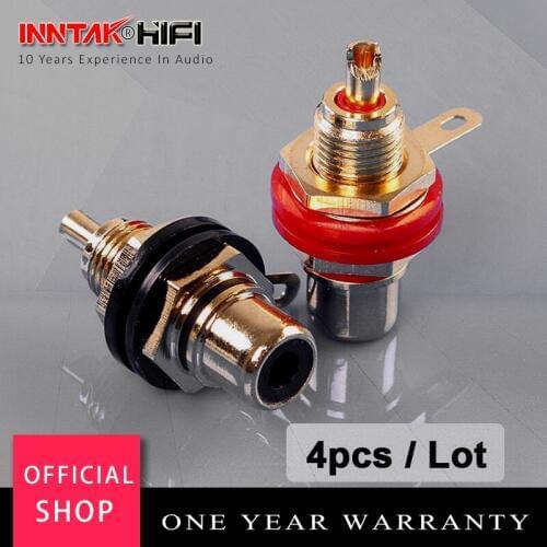 4pcs/lot Gold plated copper Amplifier Audio terminal RCA connector