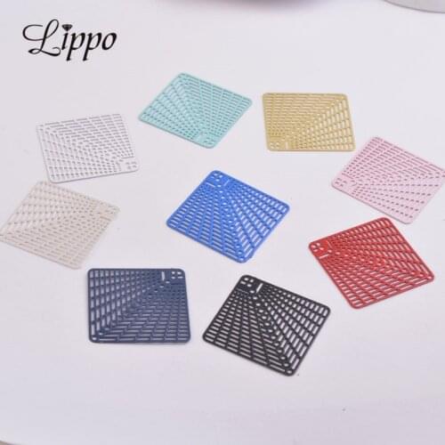 50pcs AB1247 37*37mm Square charms Earring Pendant Findings For Woman Bijoux Geometric