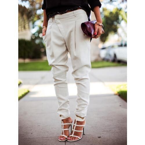 Waist Casual Women Pants Solid Pencil Pants plus size Straight Slim Fit Trousers Full Length Streetwear Ladies Pencil Loose